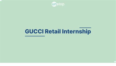 gucci retail intern